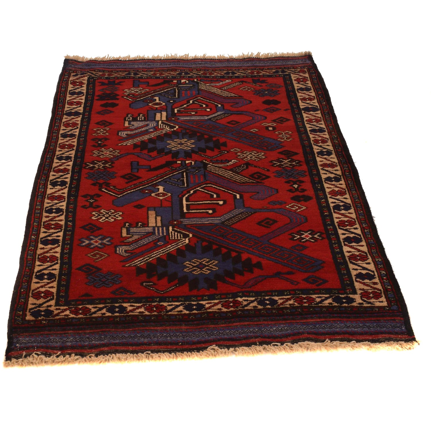 Traditional Baloch Rug 3' 2" x 4' 9" ft / 95 x 146 cm - No. B35177