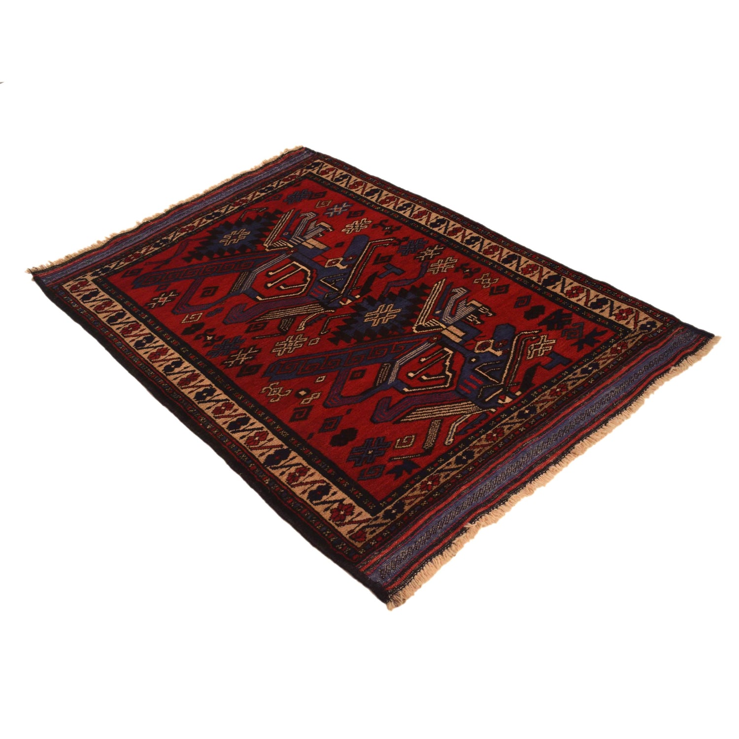 Traditional Baloch Rug 3' 2" x 4' 9" ft / 95 x 146 cm - No. B35177