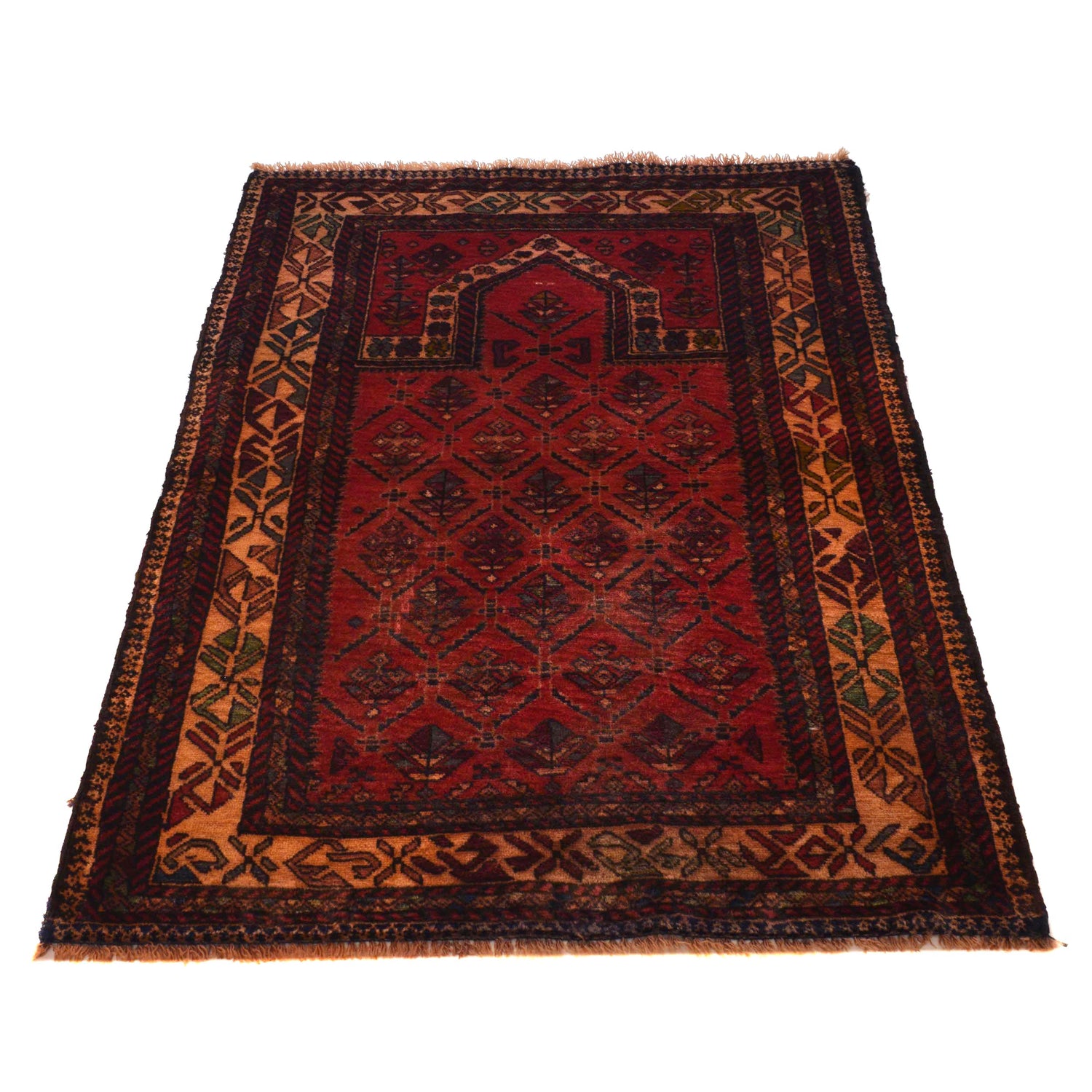 Islamic Prayer Carpet 2' 7" x 4' 1" ft / 80 x 124 cm - No. B35179