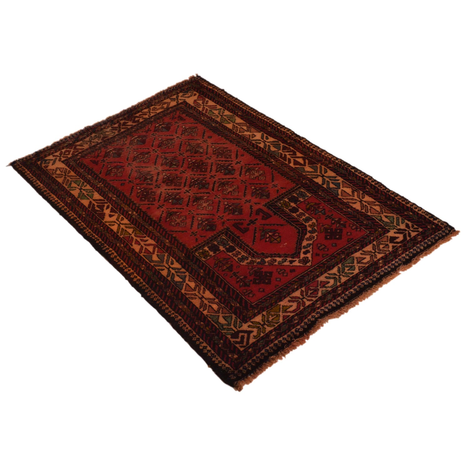 Islamic Prayer Carpet 2' 7" x 4' 1" ft / 80 x 124 cm - No. B35179