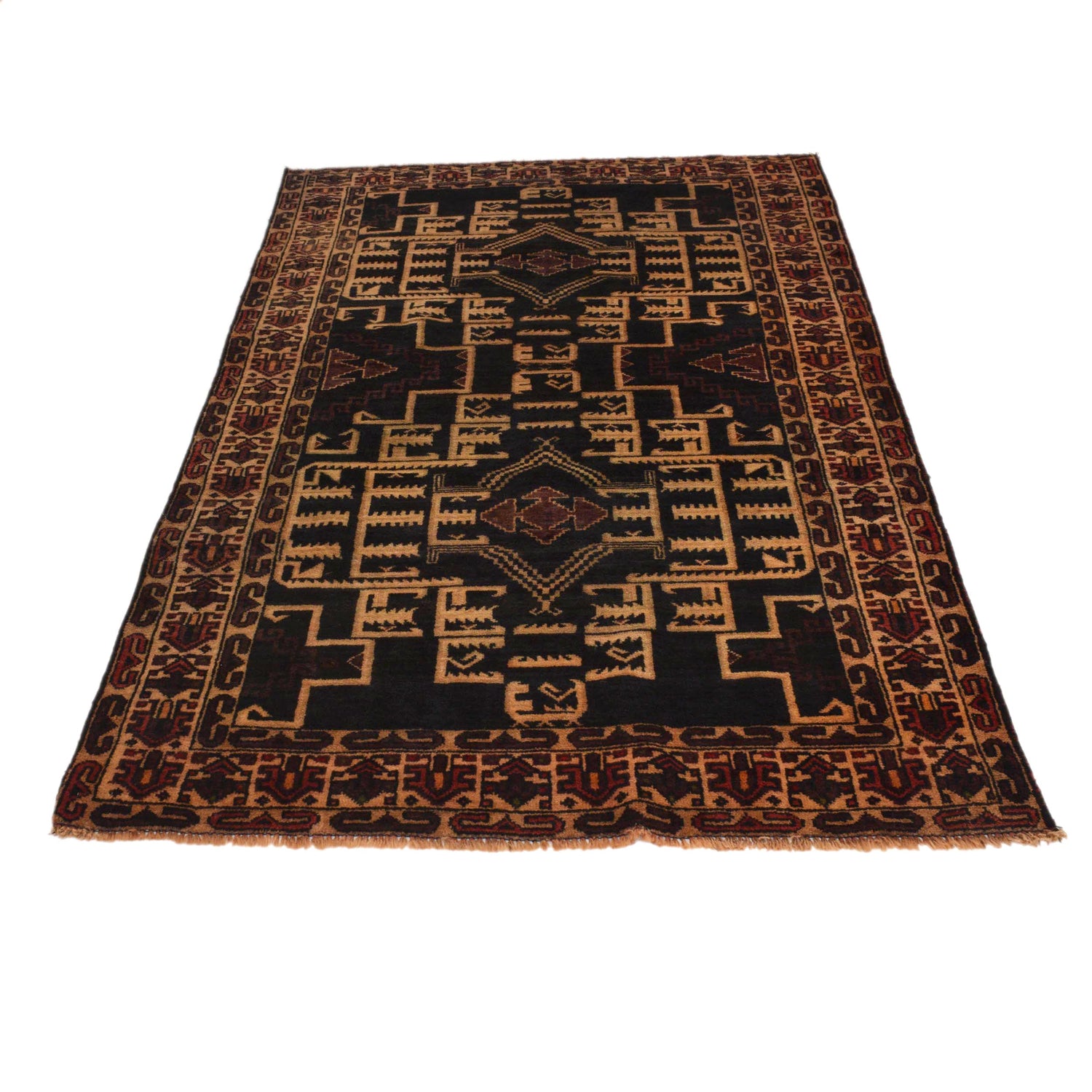 Traditional Baloch Rug 3' 8" x 6' 8" ft / 113 x 204 cm - No. B35181