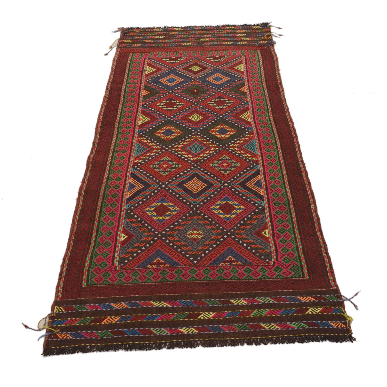 Short Kilim Runner 2' 6" x 7' 3" ft / 76 x 220 cm - No. B35183