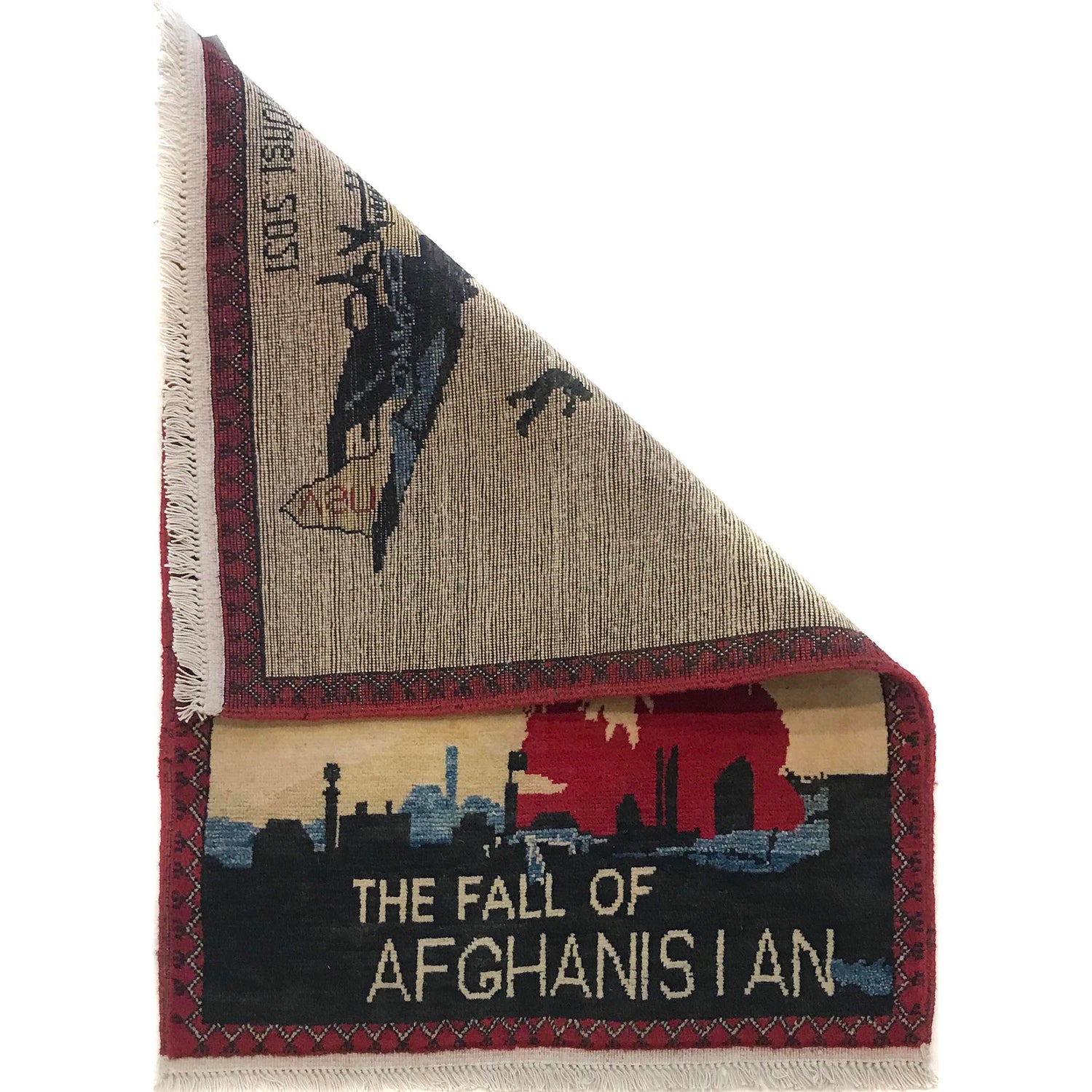 Handcrafted Afghan War Rug 2' 0" x 2' 8" ft / 60 x 82 cm - No. B35417
