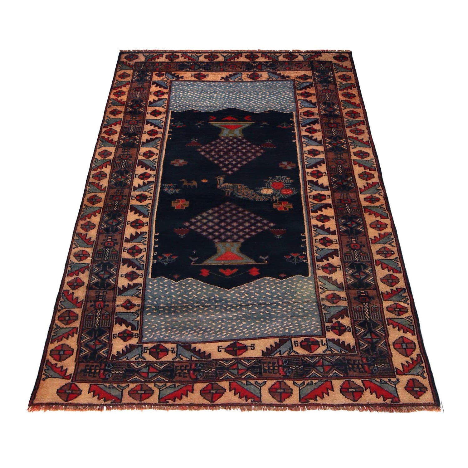 Handmade Picture Area Rug 3' 5" x 6' 0" ft / 105 x 183 cm - No. B35437