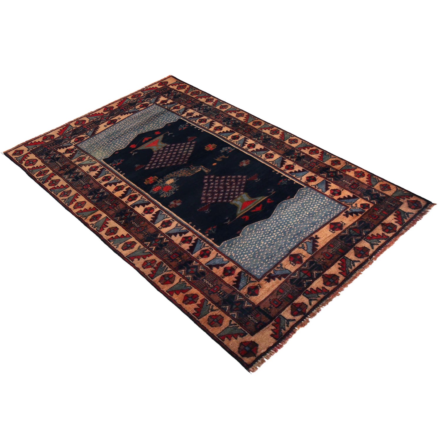 Handmade Picture Area Rug 3' 5" x 6' 0" ft / 105 x 183 cm - No. B35437