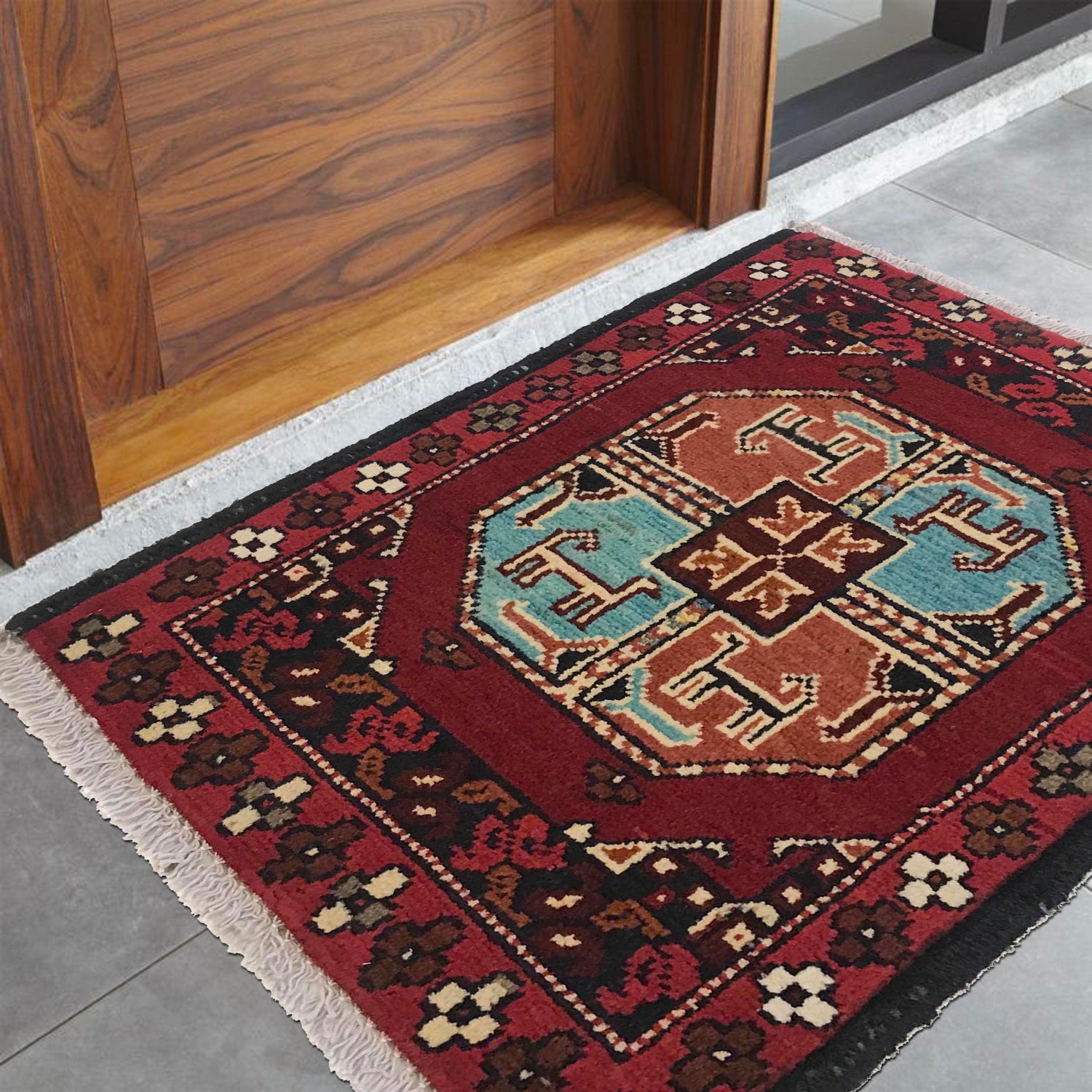 Red Color Doormats 1' 5" x 1' 11" ft / 44 x 58 cm - No. B35670
