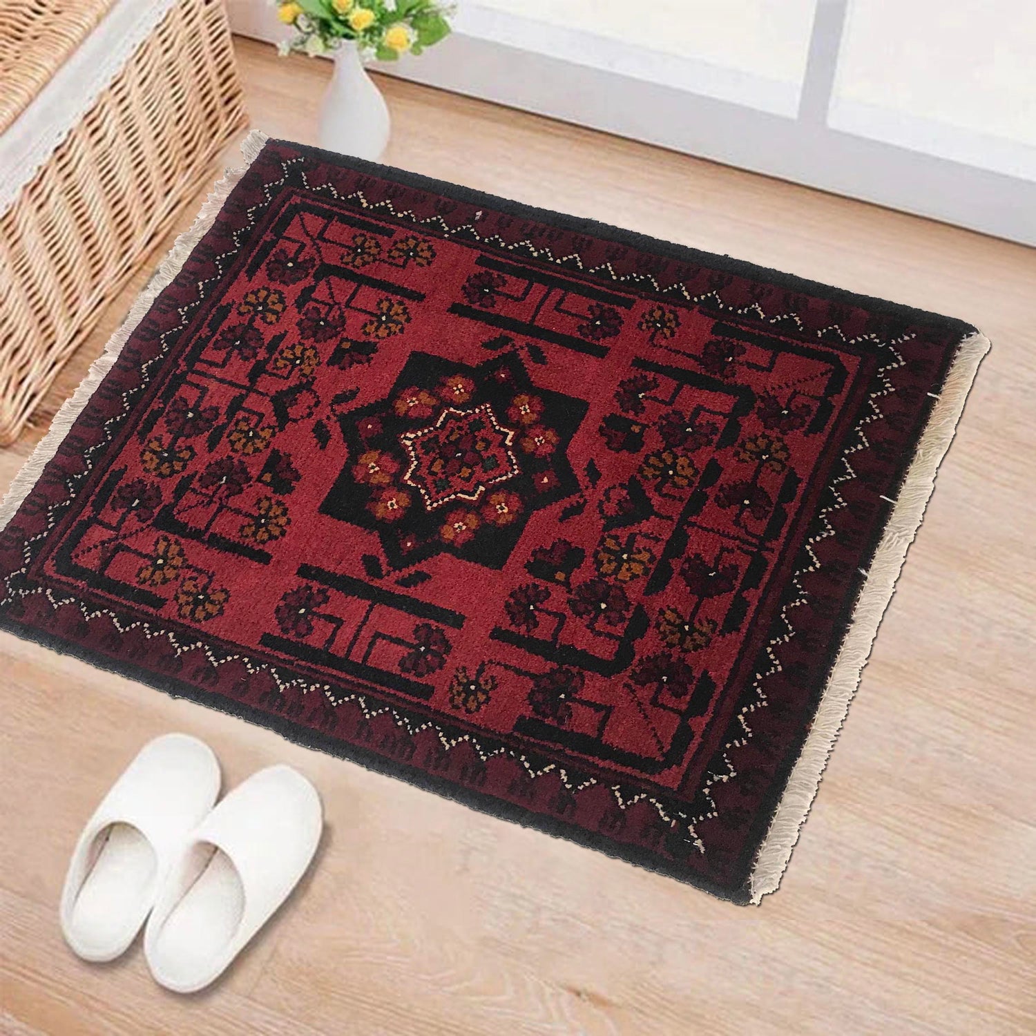 Handmade Door Mat 1' 5" x 1' 10" ft / 44 x 56 cm - No. B35673