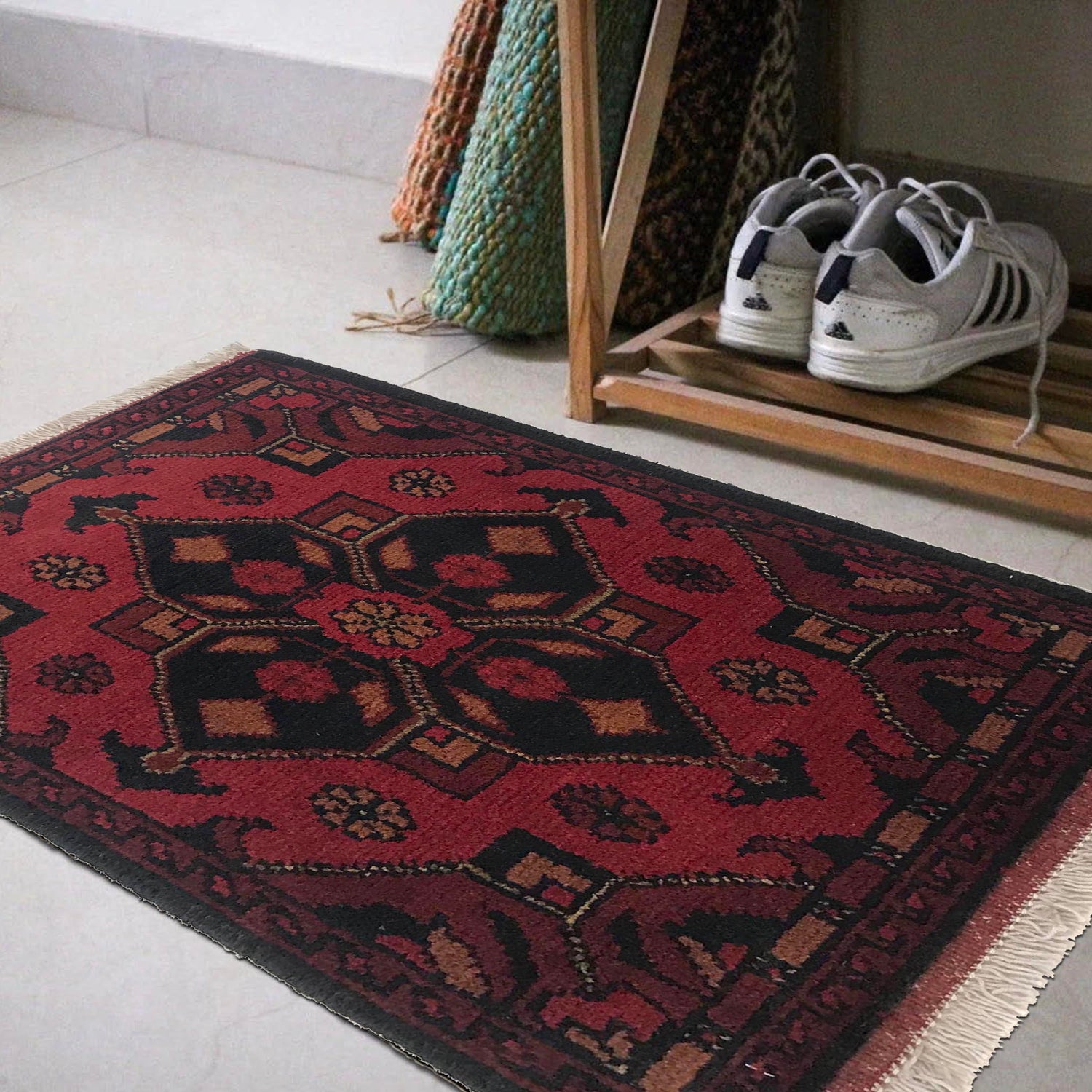 Handmade Foot Mat 1' 5" x 2' 0" ft / 42 x 62 cm - No. B35685