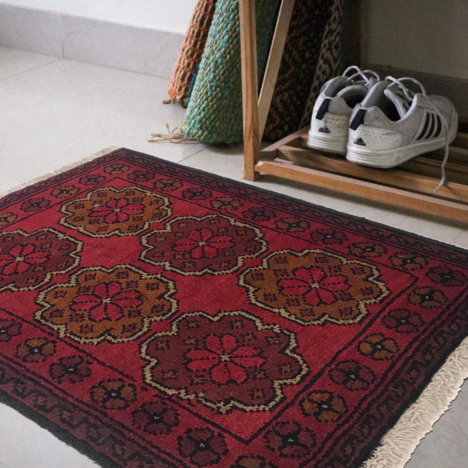 Handmade Foot Mat 1' 7" x 2' 0" ft / 48 x 60 cm - No. B35697
