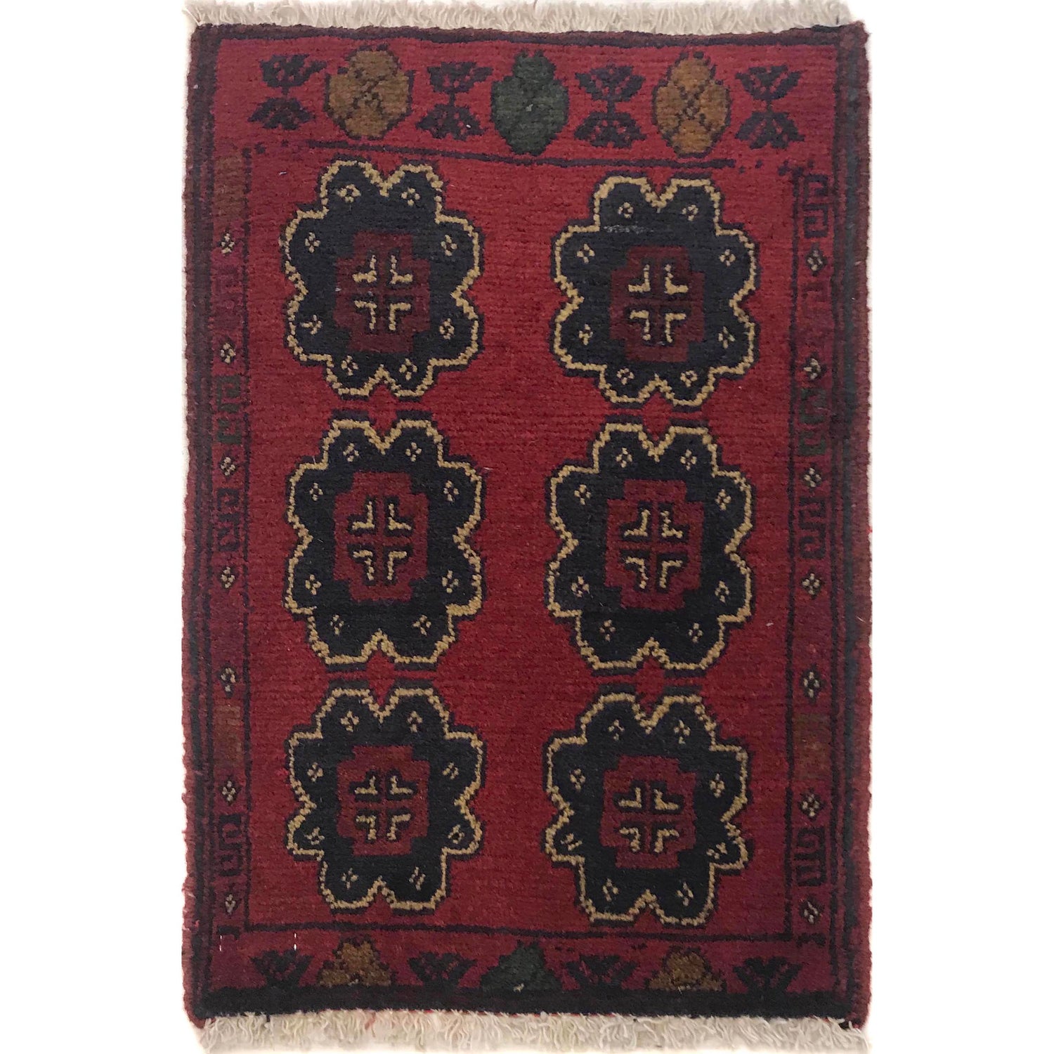 Handmade Foot Mat 1' 3" x 1' 11" ft / 39 x 58 cm - No. B35726