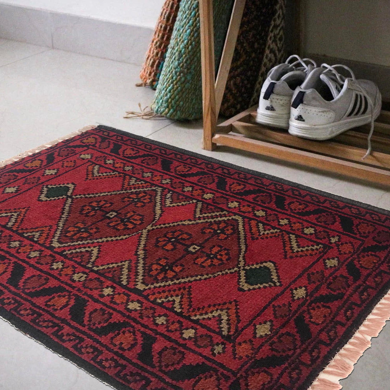 Handmade Floor Mat 1' 5" x 2' 0" ft / 44 x 60 cm - No. B35739
