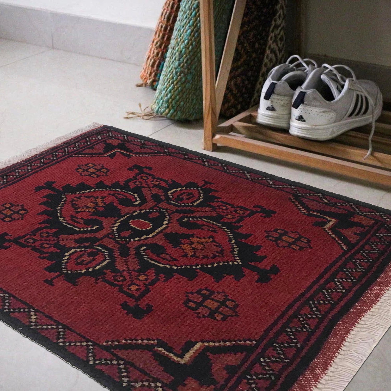 Red Color Doormats 1' 5" x 1' 10" ft / 44 x 56 cm - No. B35763