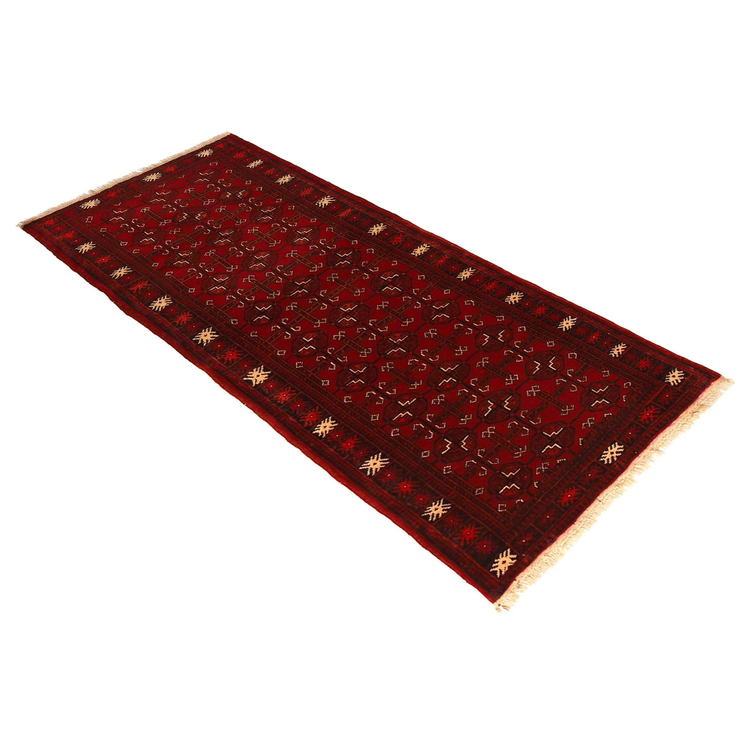 Firebrick Bokhara Runner Rug 2' 4" x 5' 8" ft / 71 x 173 cm - No. B35797