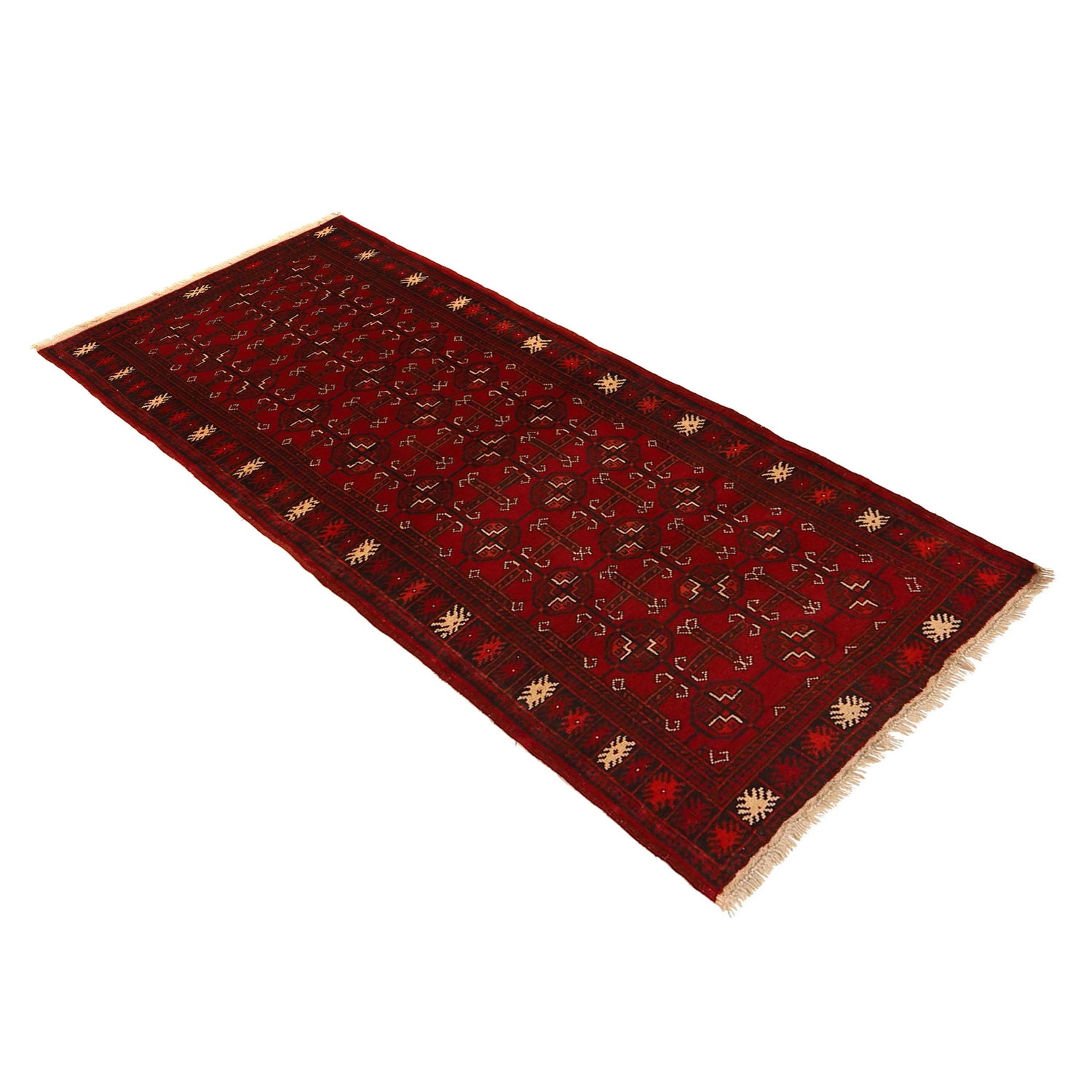 Firebrick Bokhara Runner Rug 2' 4" x 5' 8" ft / 71 x 173 cm - No. B35797