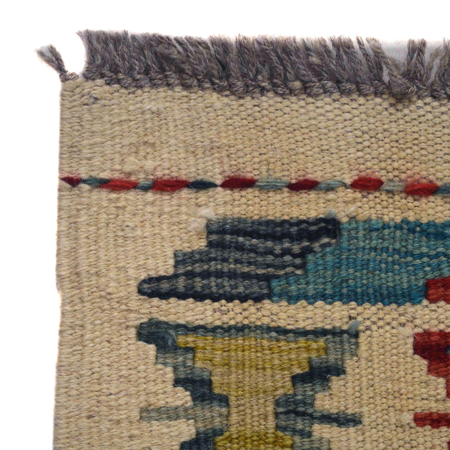 Hand Knotted Afghan Style Kilim Runner 1' 8" x 4' 10" ft / 50 x 148 cm - No. B35866