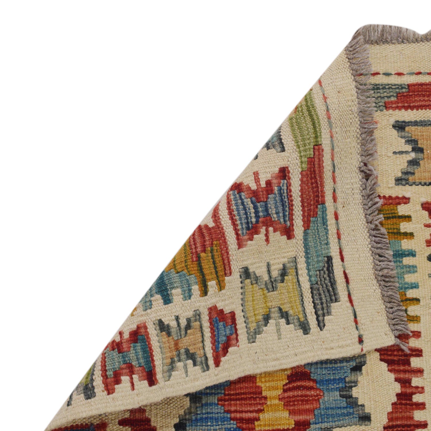 Hand Knotted Afghan Style Kilim Runner 1' 8" x 4' 10" ft / 50 x 148 cm - No. B35866