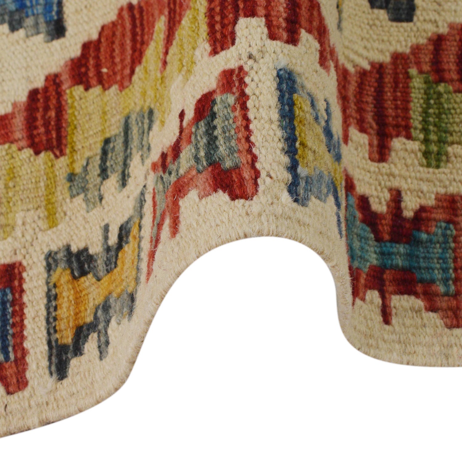 Hand Knotted Afghan Style Kilim Runner 1' 8" x 4' 10" ft / 50 x 148 cm - No. B35866