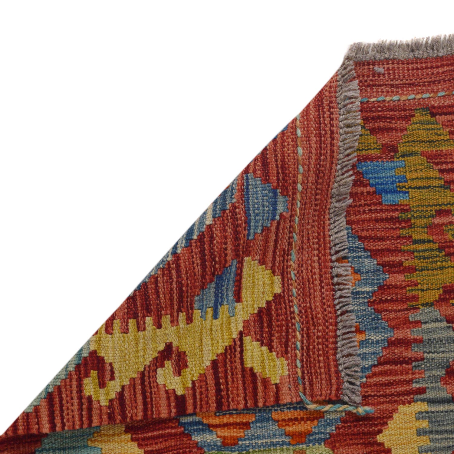 Hand Woven Wool Kelim Runner 1' 8" x 4' 11" ft / 52 x 149 cm - No. B35867