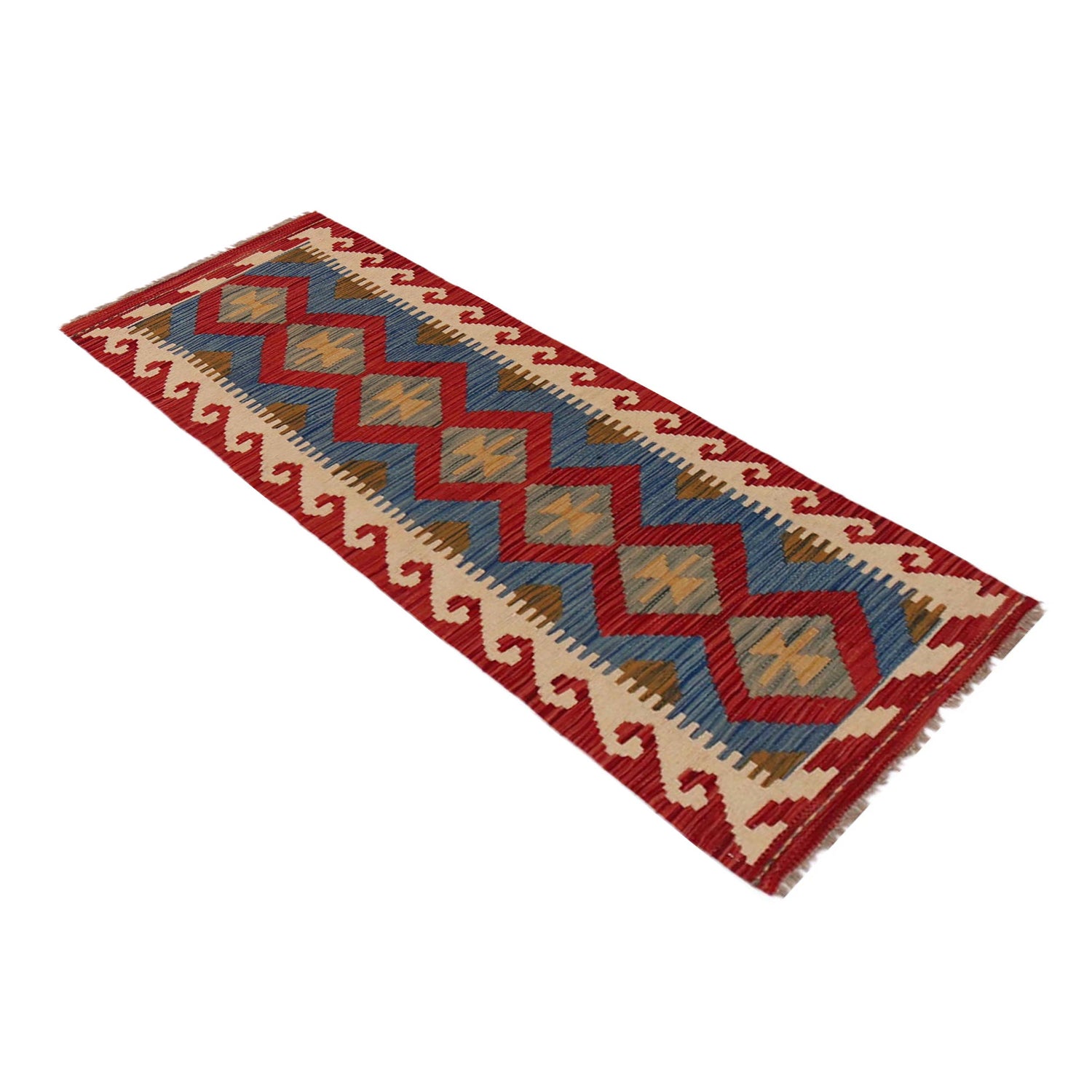 Hand Knotted Flatweave Kilim Runner 1' 8" x 4' 11" ft / 50 x 149 cm - No. B35870