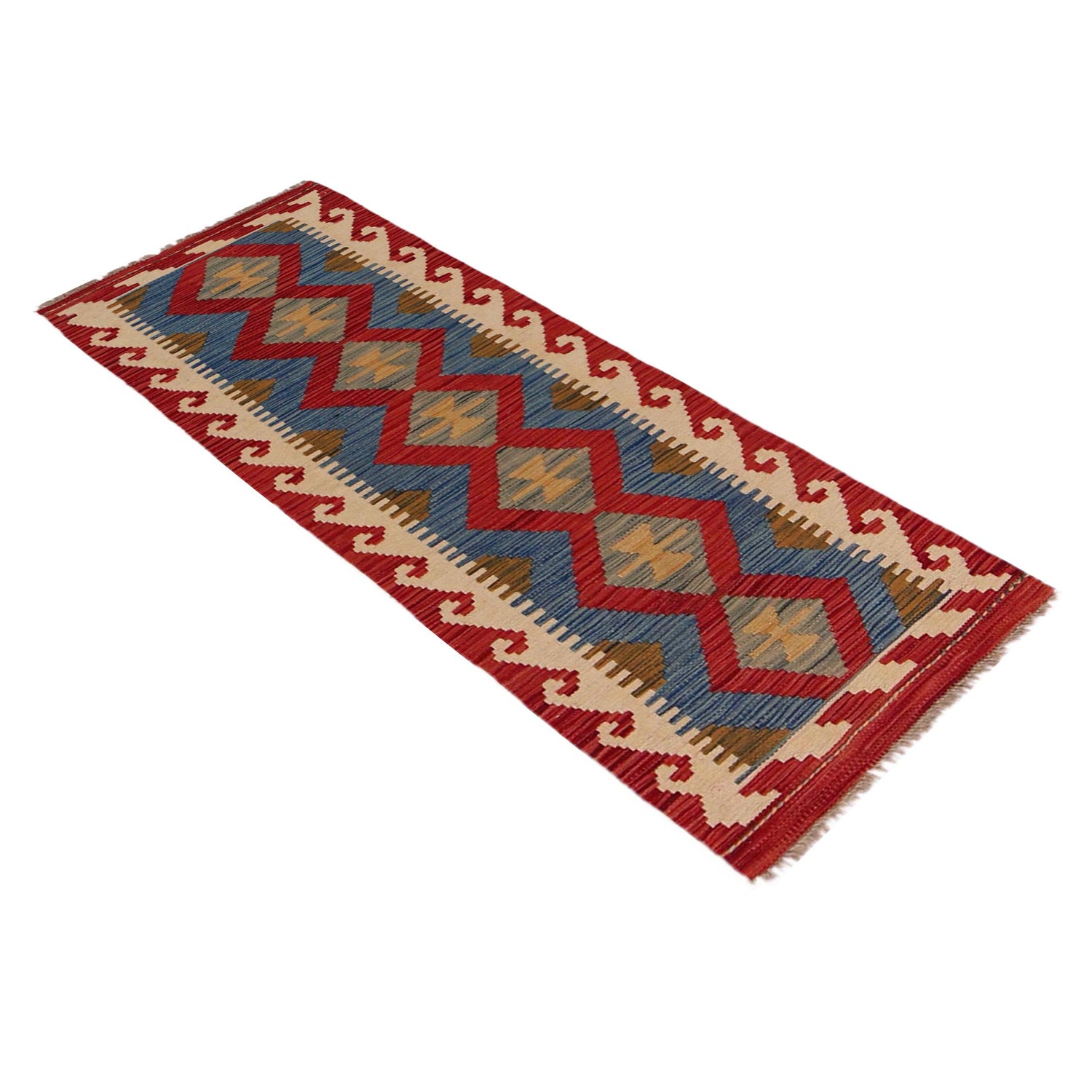 Hand Knotted Flatweave Kilim Runner 1' 8" x 4' 11" ft / 50 x 149 cm - No. B35870