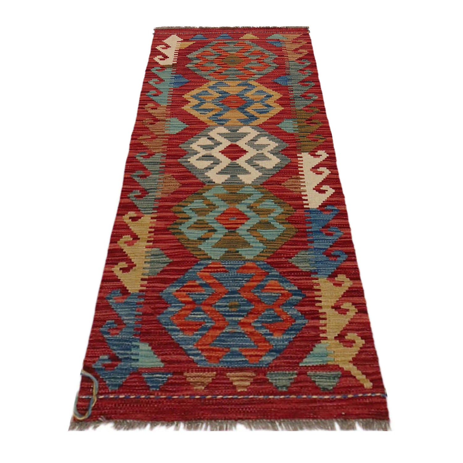 Handmade Afghan Vegetable Kilim Runner 1' 10" x 4' 11" ft / 55 x 149 cm - No. B35871