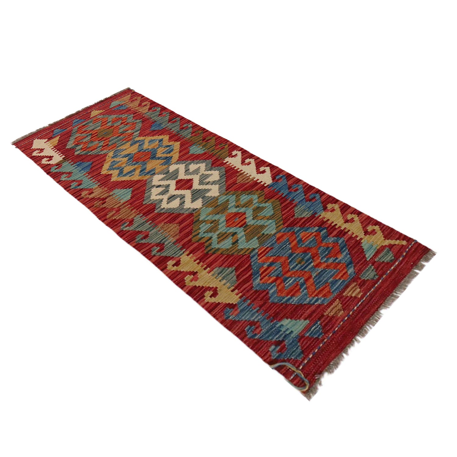 Handmade Afghan Vegetable Kilim Runner 1' 10" x 4' 11" ft / 55 x 149 cm - No. B35871