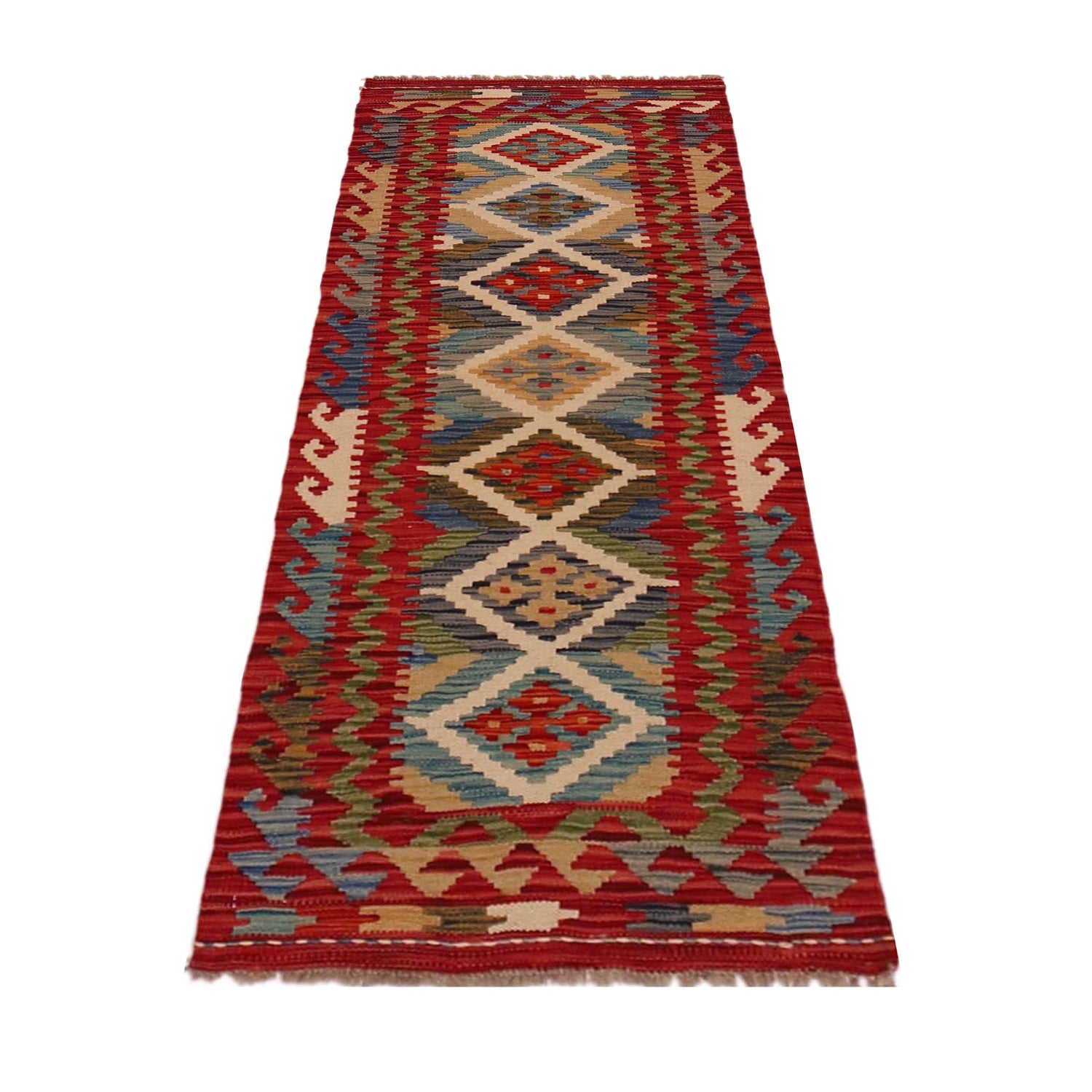 Hand Made Afghan Kilim Runner 1' 10" x 5' 0" ft / 57 x 152 cm - No. B35872