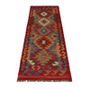 Multi Color ful Flat-Weave Wool Kilim Runner 1' 9" x 5' 1" ft / 54 x 155 cm - No. B35875