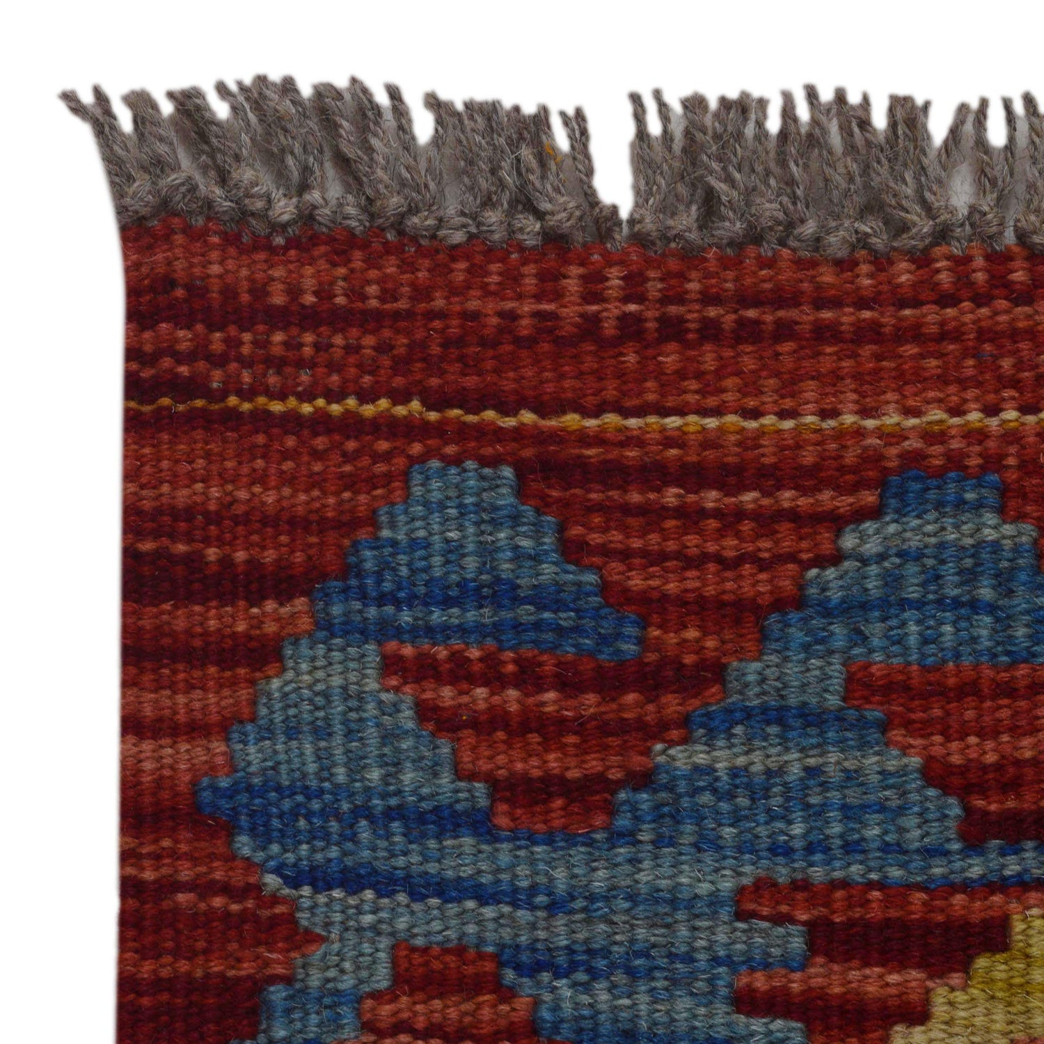 Multi Color ful Flat-Weave Wool Kilim Runner 1' 9" x 5' 1" ft / 54 x 155 cm - No. B35875