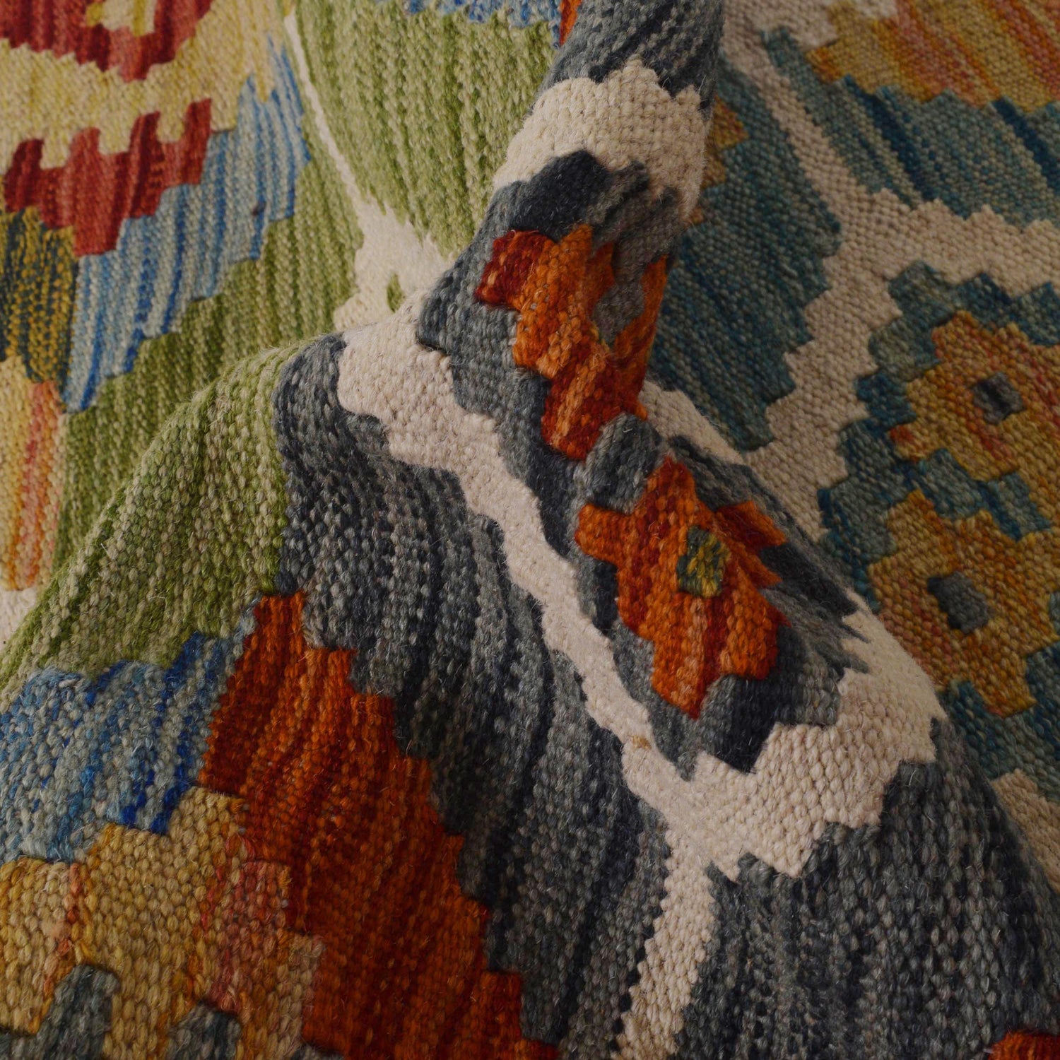 Handmade Vegetable Kelim Runner 1' 10" x 4' 11" ft / 56 x 150 cm - No. B35877