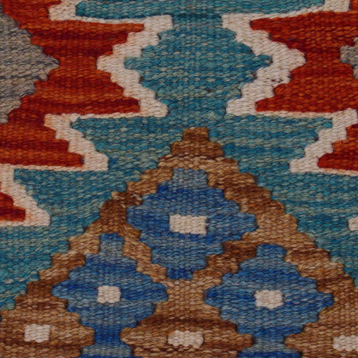Hand Knotted Afghan Style Kilim Runner 1' 10" x 4' 11" ft / 56 x 151 cm - No. B35879