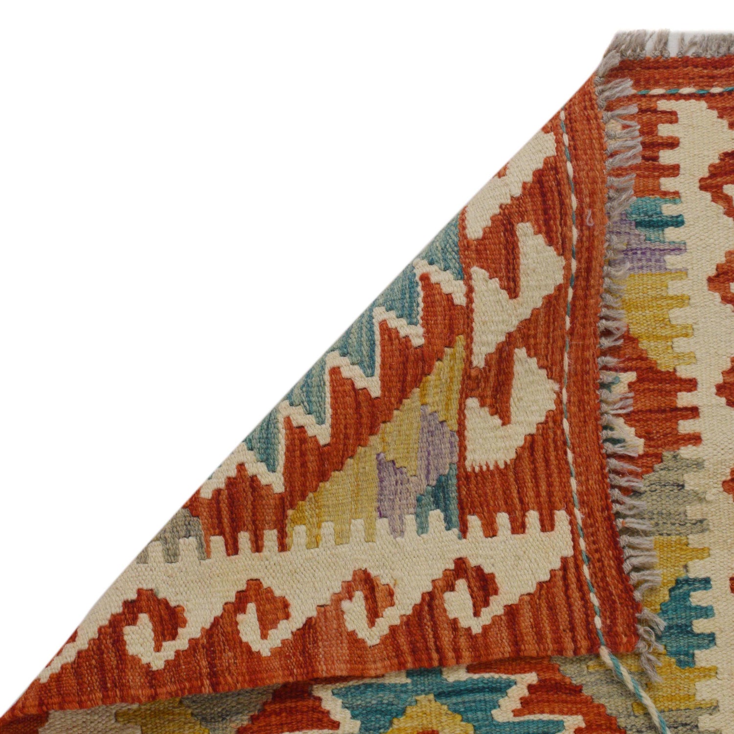 Hand Knotted Afghan Style Kilim Runner 1' 10" x 4' 11" ft / 56 x 151 cm - No. B35879