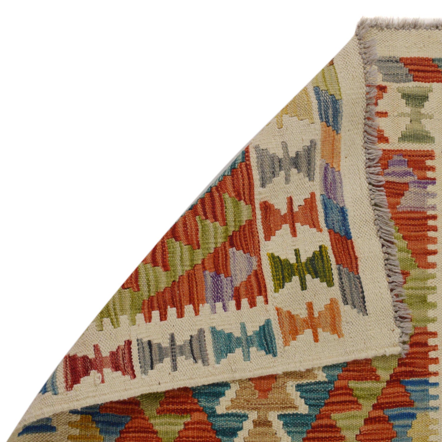 Hand Woven Wool Kelim Runner 1' 10" x 4' 7" ft / 57 x 140 cm - No. B35880