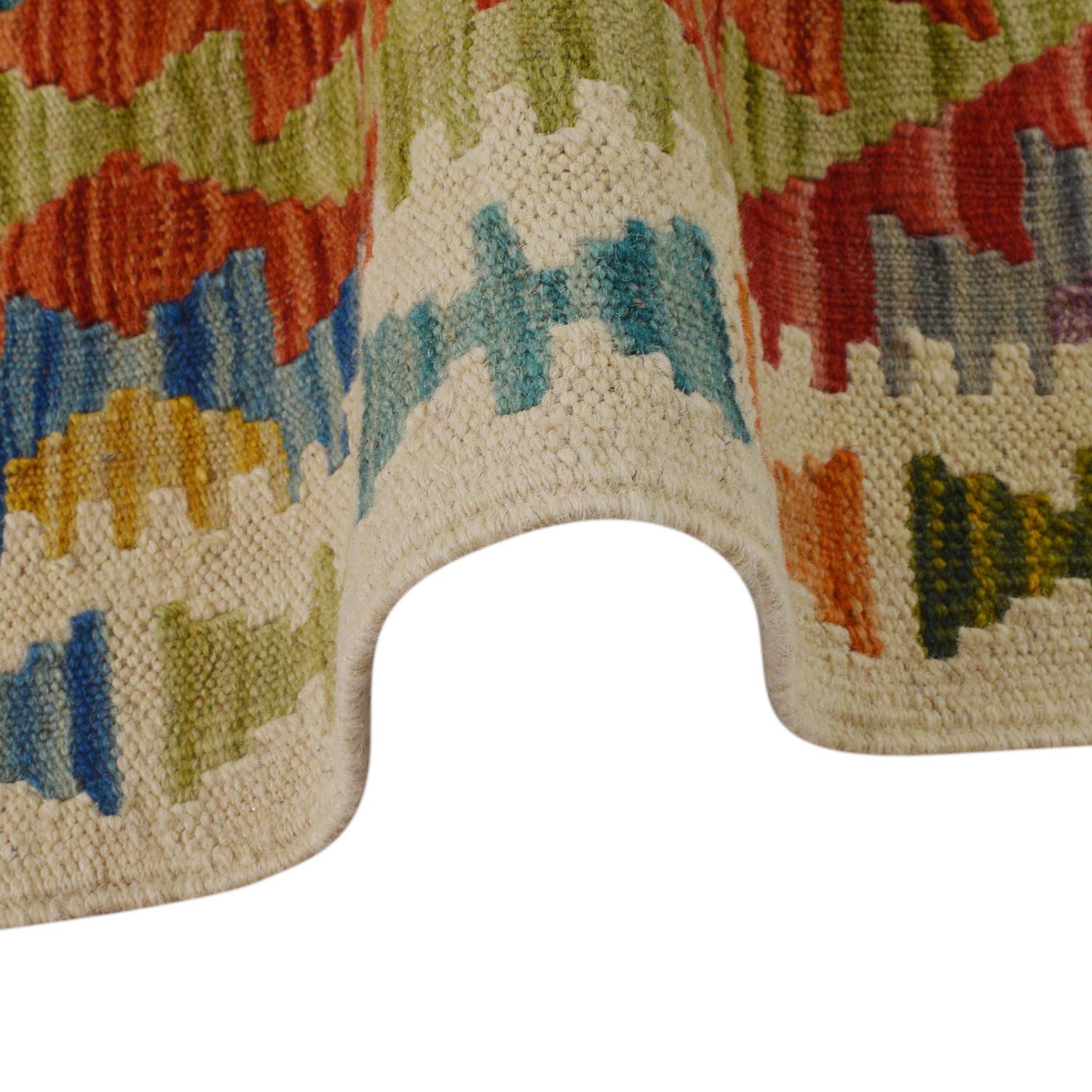 Hand Woven Wool Kelim Runner 1' 10" x 4' 7" ft / 57 x 140 cm - No. B35880