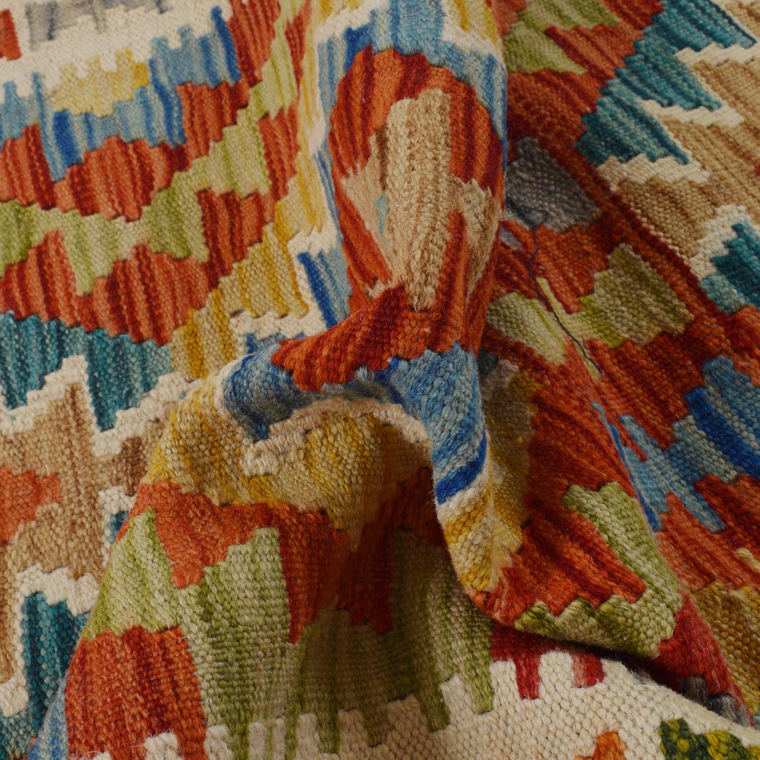 Hand Woven Wool Kelim Runner 1' 10" x 4' 7" ft / 57 x 140 cm - No. B35880