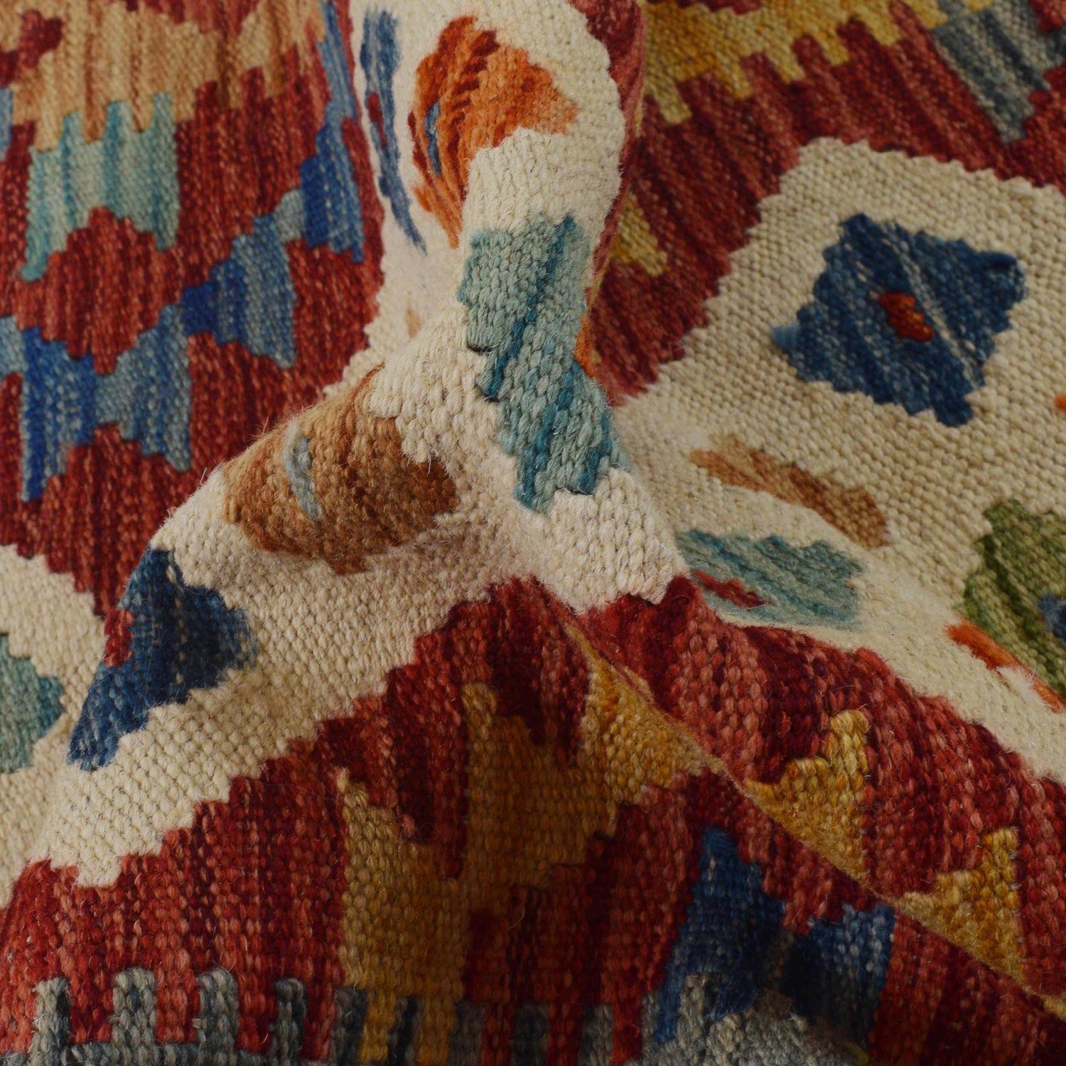 Handmade Turkish Design Wool Kilim Runner 1' 8" x 4' 9" ft / 51 x 146 cm - No. B35881