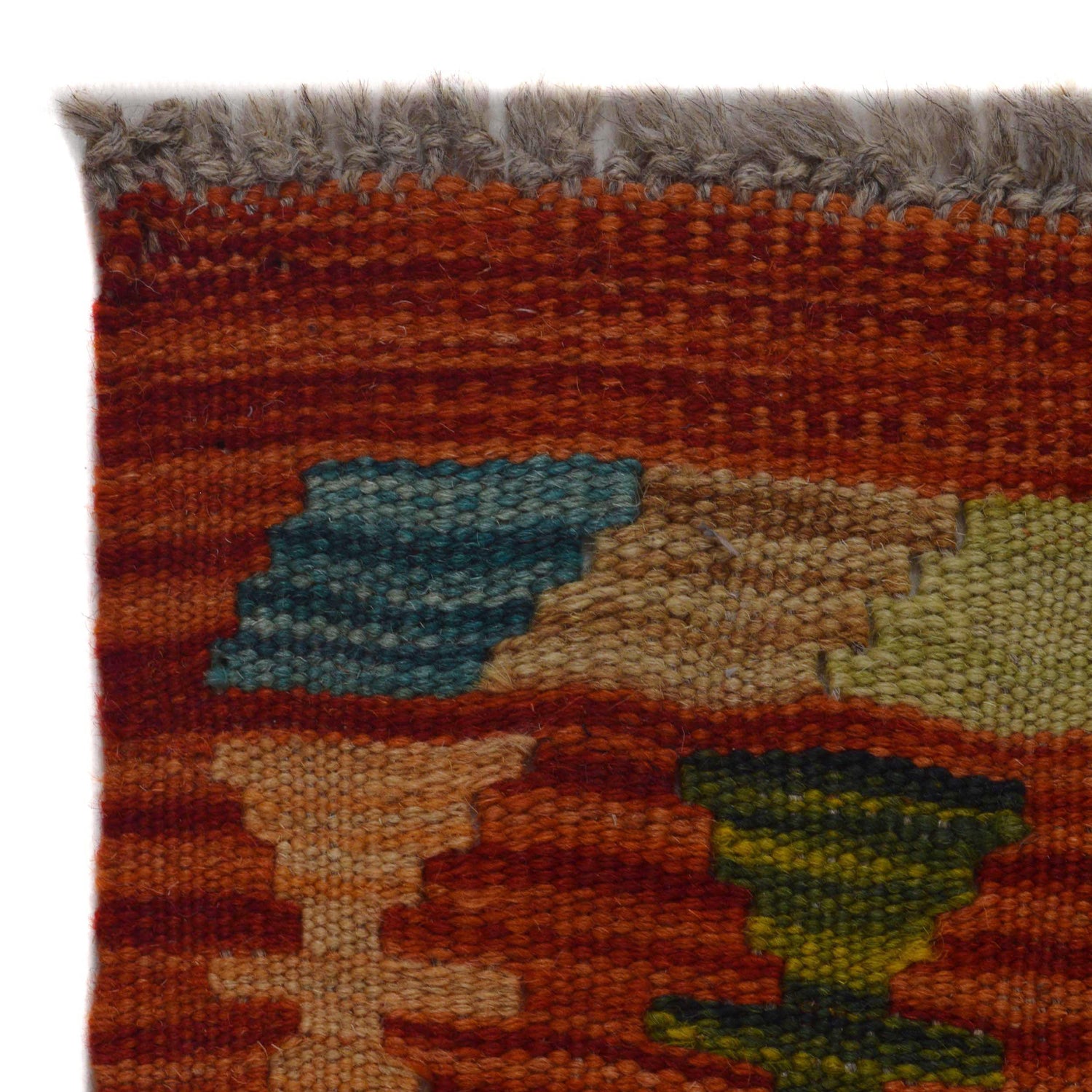 Hand Knotted Flatweave Kilim Runner 1' 10" x 5' 2" ft / 57 x 158 cm - No. B35883