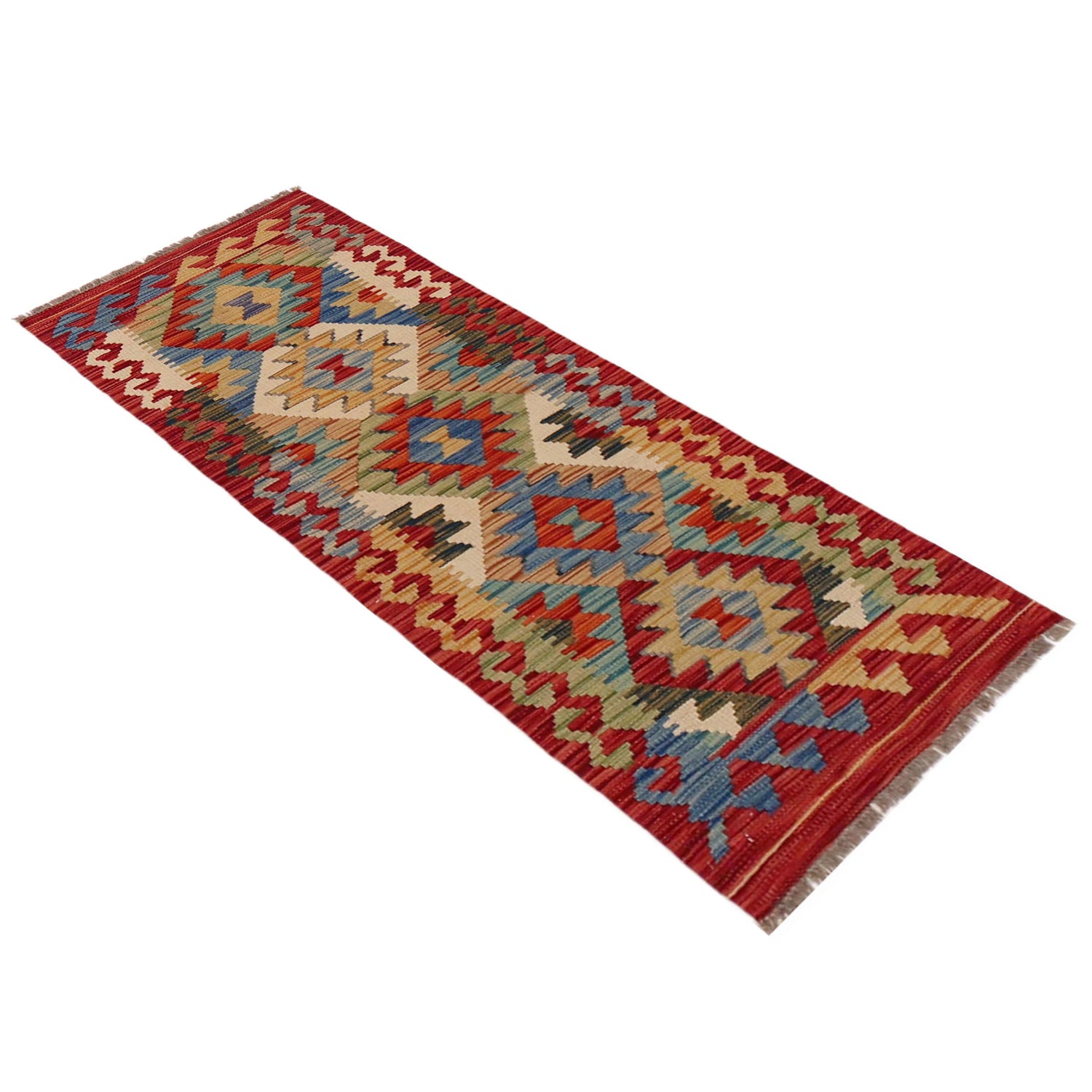 Hand Made Afghan Kilim Runner 1' 8" x 4' 11" ft / 52 x 150 cm - No. B35885
