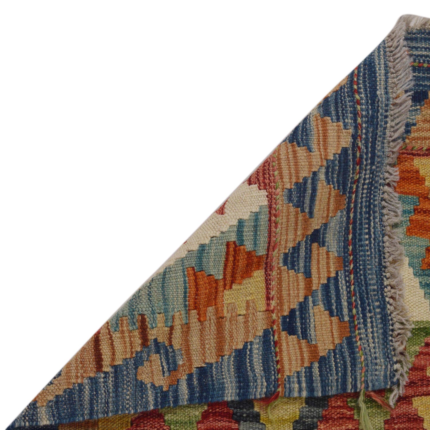 Hand Knotted Afghan Style Kilim Runner 1' 8" x 4' 10" ft / 52 x 148 cm - No. B35890