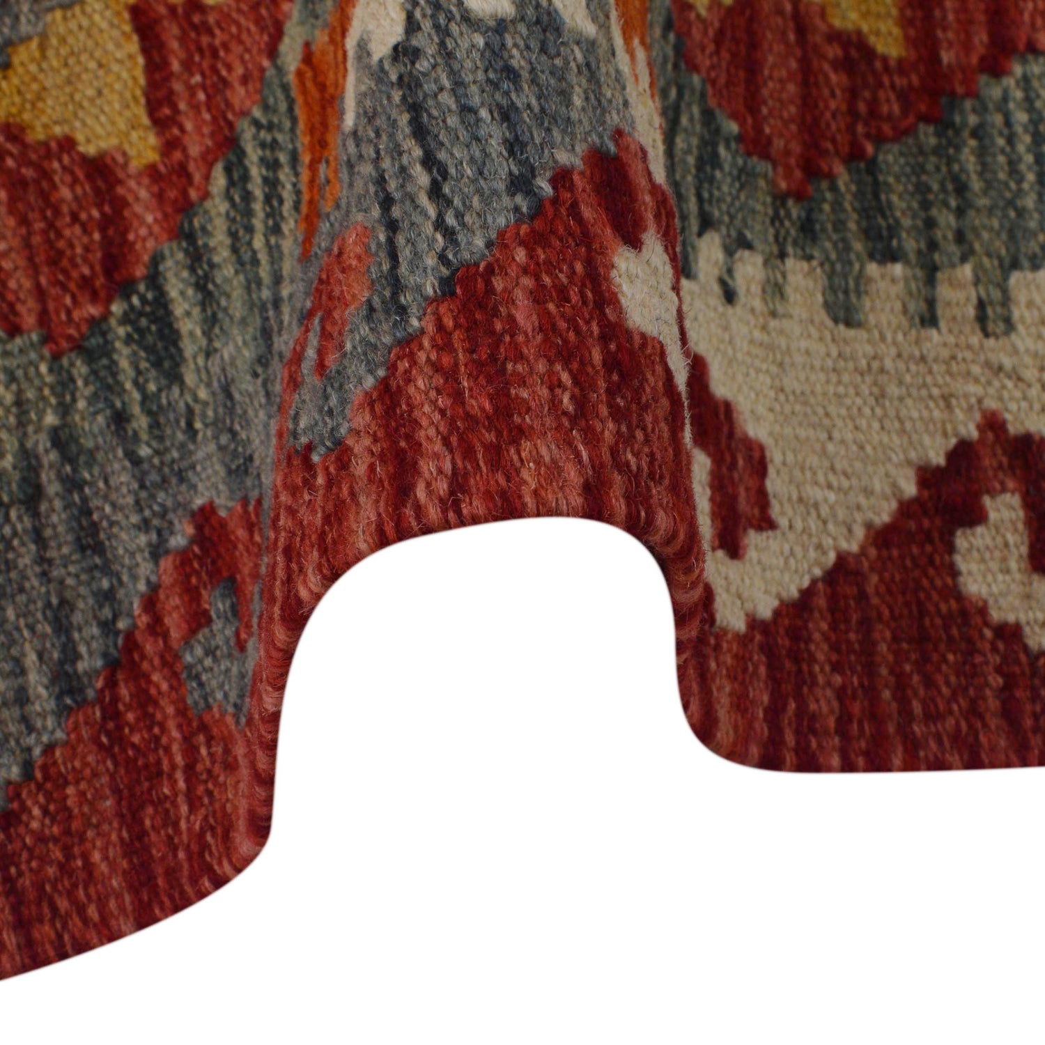 Handmade Turkish Design Wool Kilim Runner 1' 8" x 4' 8" ft / 51 x 143 cm - No. B35917