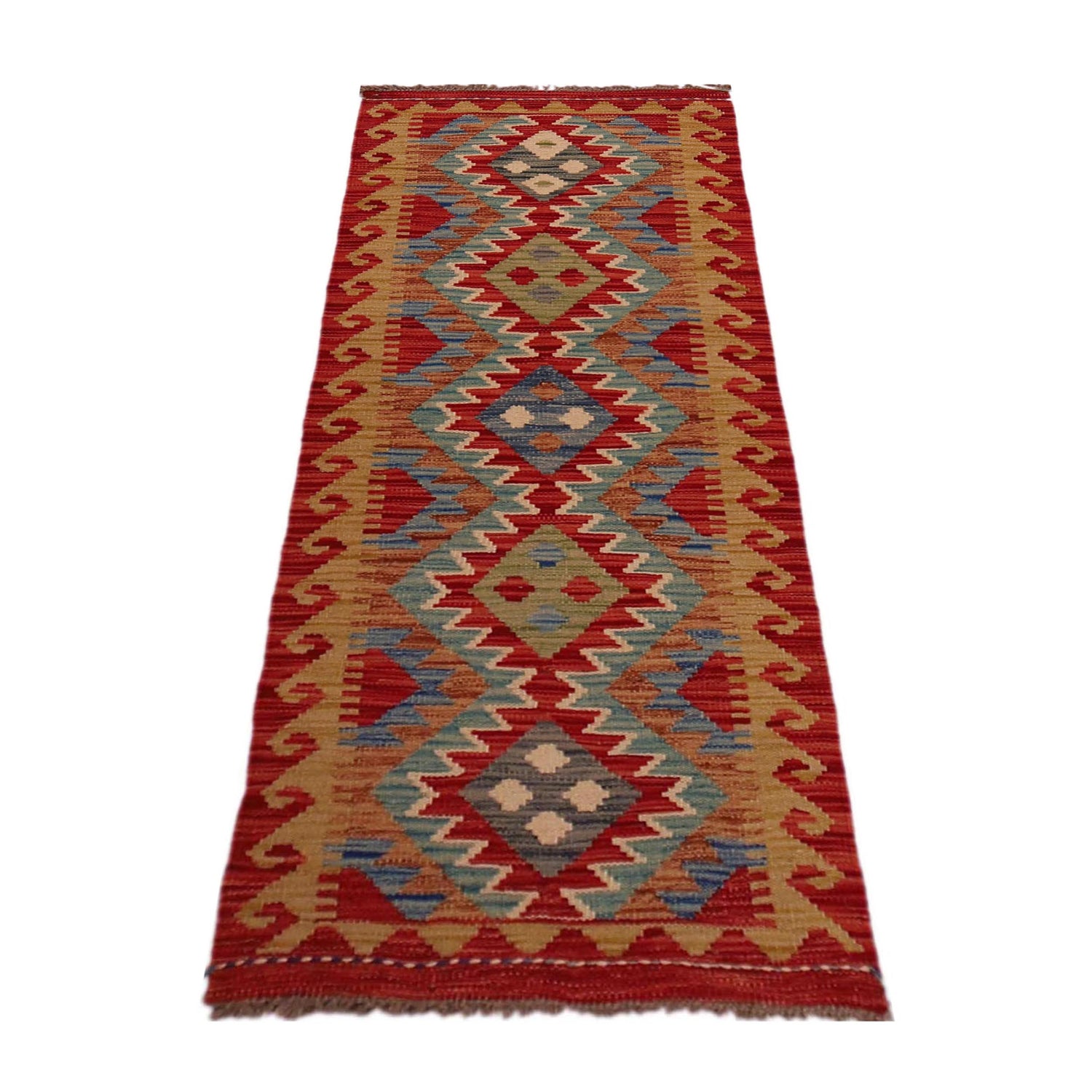 Hand Knotted Flatweave Kilim Runner 1' 10" x 4' 11" ft / 55 x 150 cm - No. B35919