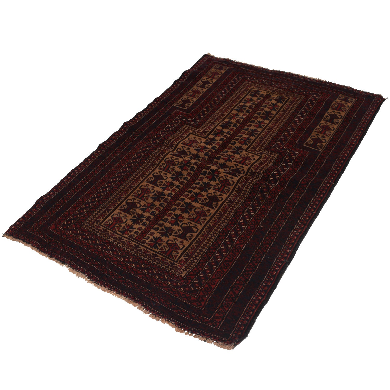 Hand Knotted Prayer Rug 2' 11" x 4' 6" ft / 90 x 138 cm - G16610
