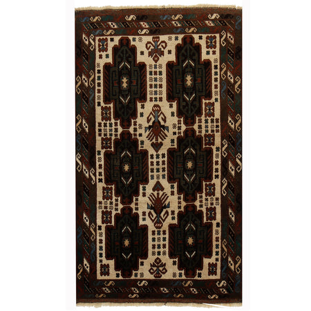Handmade Balochi Rug 3' 0" x 4' 9" ft / 91 x 145 cm - No. G17042