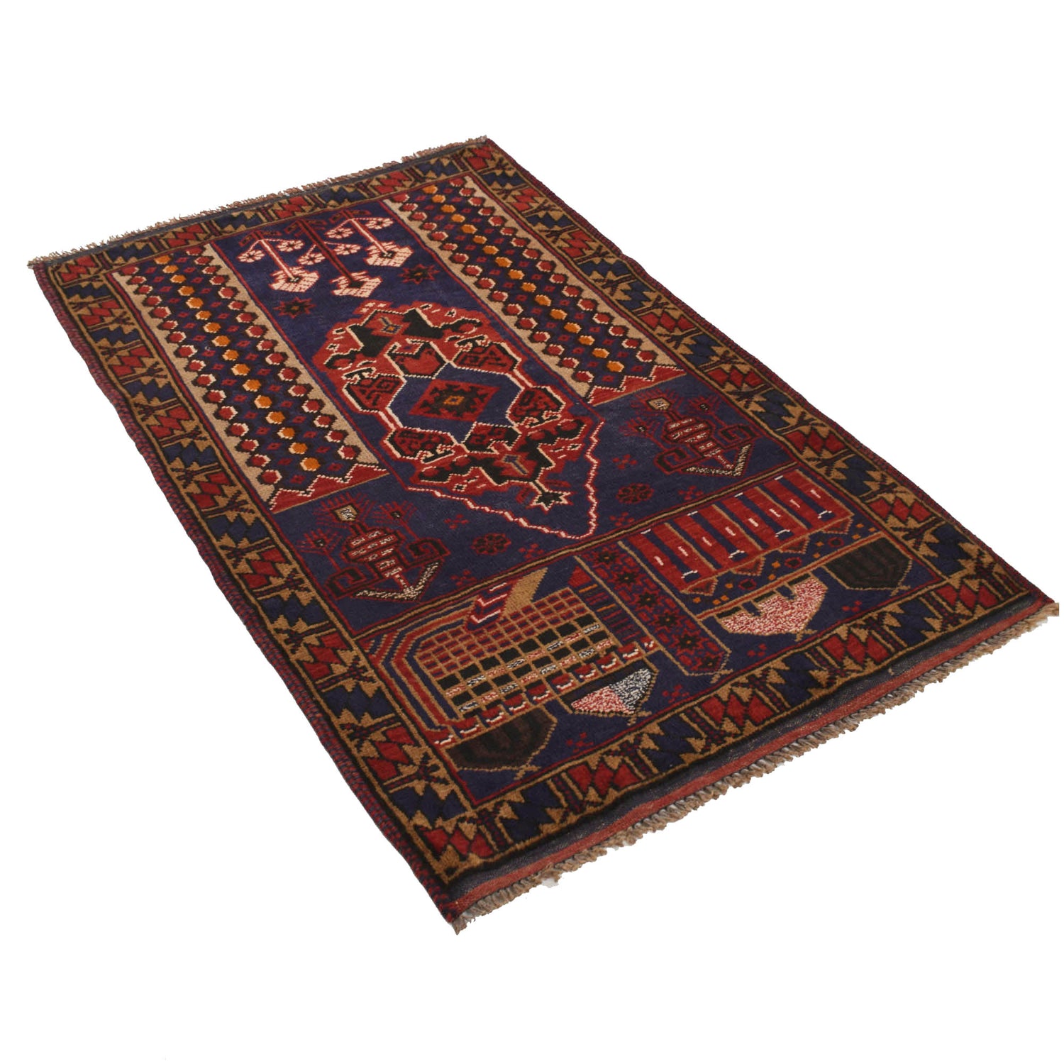Hand Knotted Prayer Rug 3' 1" x 4' 10" ft / 94 x 148 cm - G18457