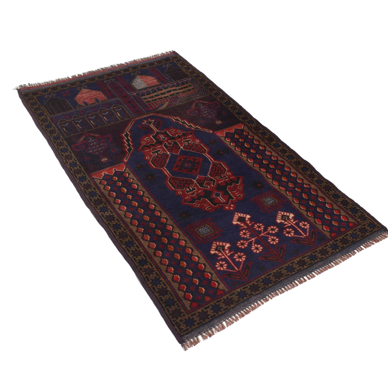 Hand Knotted Prayer Rug 2' 9" x 4' 8" ft / 85 x 142 cm - G18473