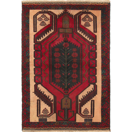 Tribal Baloch Rug 3' 0" x 4' 8" ft / 92 x 142 cm - No. G18791