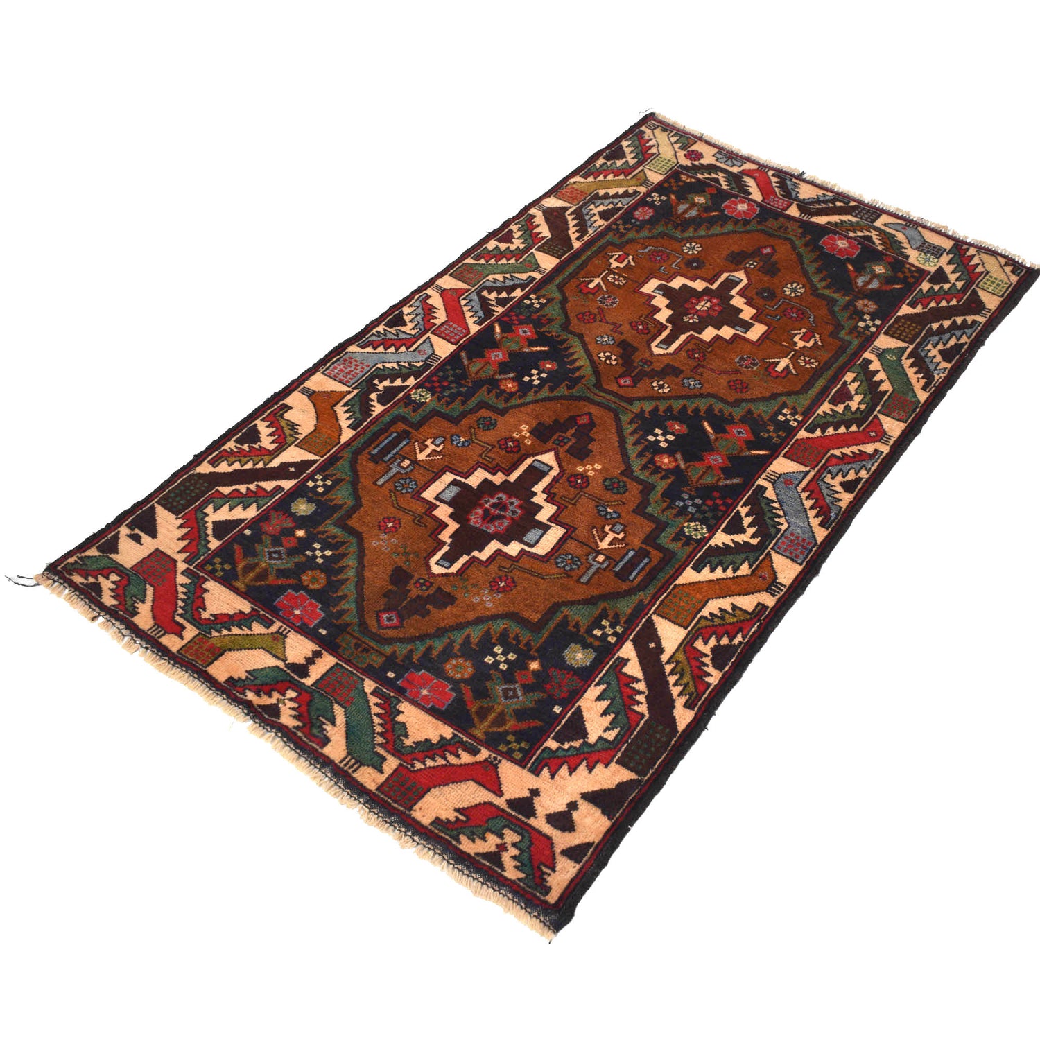 Multi Color Baluchi Rug 2' 7" x 4' 6" ft / 78 x 136 cm - No. G18818