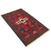 Red Color Baluchi Rug 2' 11" x 4' 7" ft / 90 x 139 cm - No. G18823