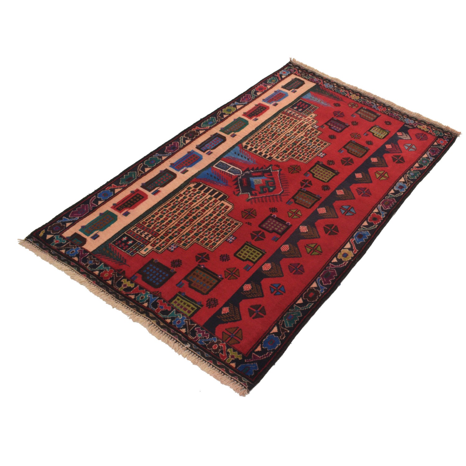 Handmade Picture Area Rug 3' 0" x 5' 0" ft / 91 x 152 cm - No. G18874