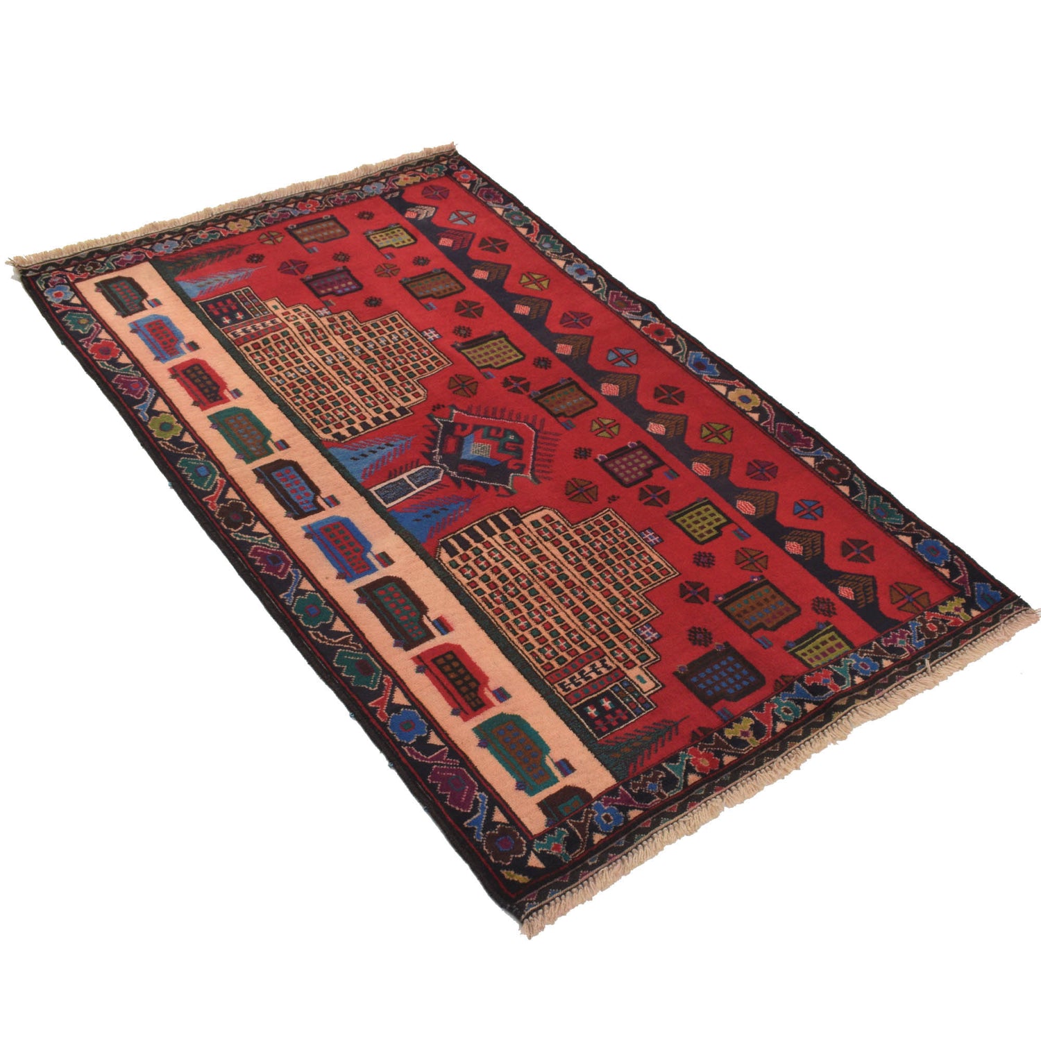 Handmade Picture Area Rug 3' 0" x 5' 0" ft / 91 x 152 cm - No. G18874